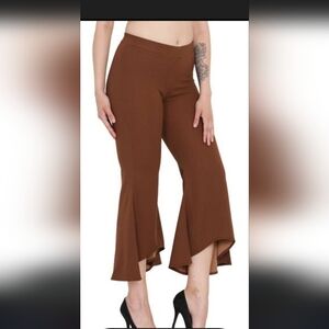 Elegant Brown Flared Women's Pants